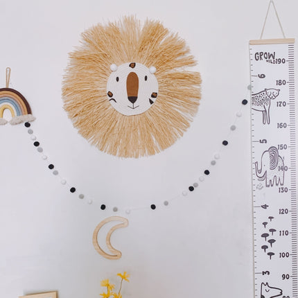 Handmade Woven Cartoon Lion Tiger Straw Home Wall Hanging Ornaments Children Room Clothing Store Props(SZ-M03)-garmade.com