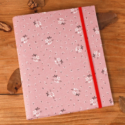 6 inch 200 Sheets Children Couples Fabric Tether Photo Album(Pink Flower)-garmade.com