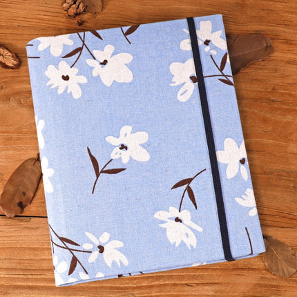 6 inch 200 Sheets Children Couples Fabric Tether Photo Album(Sky Blue White Flower)-garmade.com