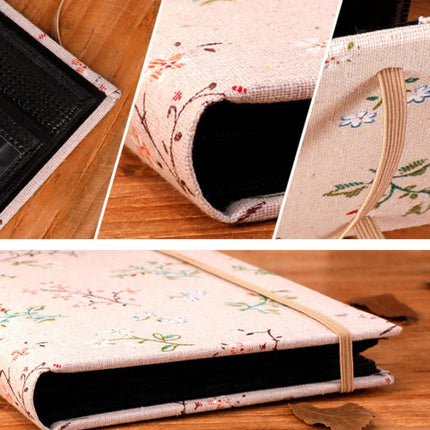 6 inch 200 Sheets Children Couples Fabric Tether Photo Album(Colorful Flower Branch)-garmade.com