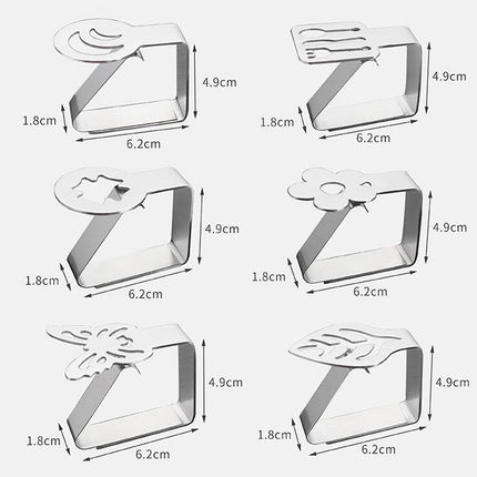 6 PCS Stainless Steel Tablecloth Clip Graphics Tablecloth Clip High-Elastic Moving Fixing Clip(Leaf)-garmade.com