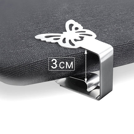 6 PCS Stainless Steel Tablecloth Clip Graphics Tablecloth Clip High-Elastic Moving Fixing Clip(Four Leaf Clover)-garmade.com