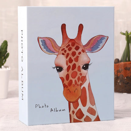 3 PCS Large 6 Inch 100 Sheets Couples And Children Plastic Photos Cartoon Photo Album(Giraffe)-garmade.com