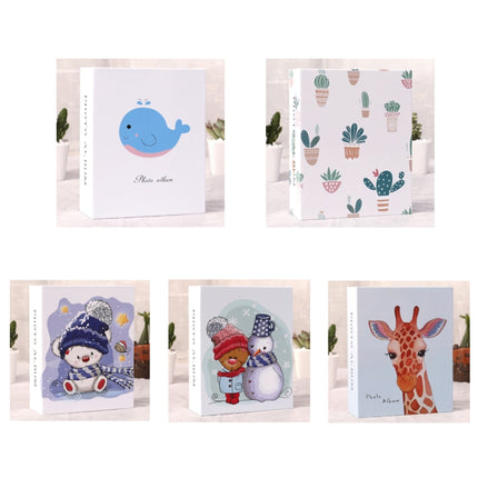 3 PCS Large 6 Inch 100 Sheets Couples And Children Plastic Photos Cartoon Photo Album(Giraffe)-garmade.com