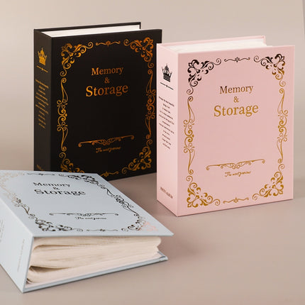 3 PCS Large 6 Inch 100 Sheets Hot Stamping Interstitial Photo Album(Black)-garmade.com