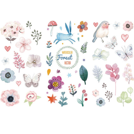 10 Sets DFGFGTZ Japanese Paper Hand Account Cartoon Material Sticker(Flower Attacked People)-garmade.com