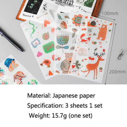 10 Sets DFGFGTZ Japanese Paper Hand Account Cartoon Material Sticker(Cherry Blossom)-garmade.com