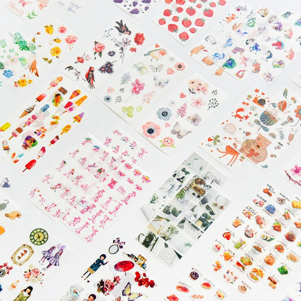 10 Sets DFGFGTZ Japanese Paper Hand Account Cartoon Material Sticker(Aroma)-garmade.com