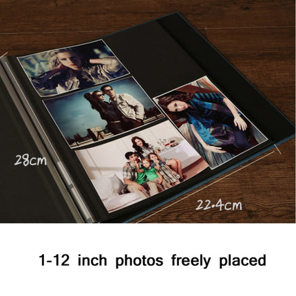 12 inch Suede Handmade DIY Pasted Film Photo Album(Black Gilt)-garmade.com