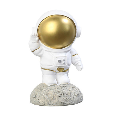 2 PCS Resin Crafts Space Astronaut Ornaments Home Office Desktop Ornaments Children Gift, Style: Station Gold-garmade.com