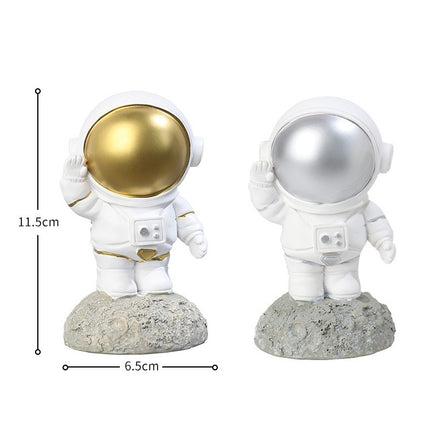 2 PCS Resin Crafts Space Astronaut Ornaments Home Office Desktop Ornaments Children Gift, Style: Station Gold-garmade.com