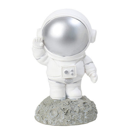 2 PCS Resin Crafts Space Astronaut Ornaments Home Office Desktop Ornaments Children Gift, Style: Station Silver-garmade.com