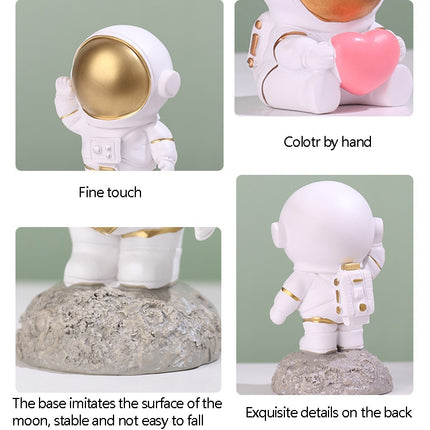 2 PCS Resin Crafts Space Astronaut Ornaments Home Office Desktop Ornaments Children Gift, Style: Station Small Silver-garmade.com