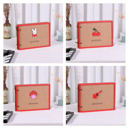 Wooden Loose-Leaf Album Children Growth Painting Album Couple DIY Handmade Gifts(Cherry)-garmade.com