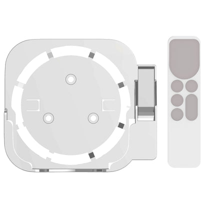 JV06T Set Top Box Bracket + Remote Control Protective Case Set for Apple TV(White + White)-garmade.com