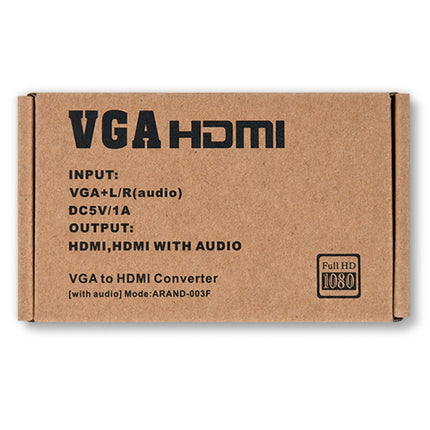 HW-2217 VGA to HDMI Converter With Audio Computer Host to HD Converter(Black)-garmade.com