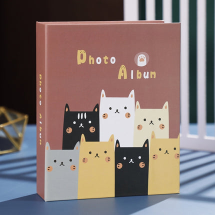 4 PCS Family Large-Capacity Interstitial Album Book Photo Studio Photo Storage Book, Specification: Laminated 5 inch 100 Sheets(Cartoon Cat)-garmade.com