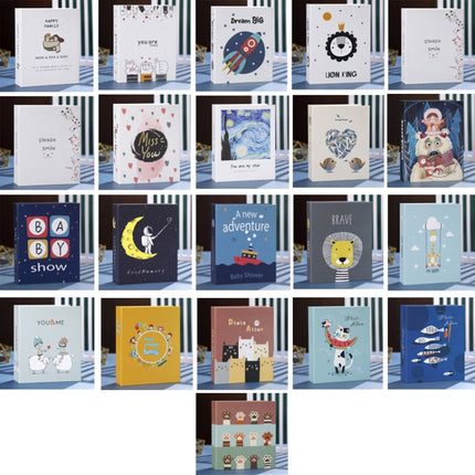 4 PCS Family Large-Capacity Interstitial Album Book Photo Studio Photo Storage Book, Specification: Laminated 5 inch 100 Sheets(Star Moon Night 9)-garmade.com