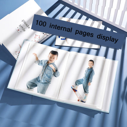 4 PCS Family Large-Capacity Interstitial Album Book Photo Studio Photo Storage Book, Specification: Laminated 5 inch 100 Sheets(Cat Palm)-garmade.com