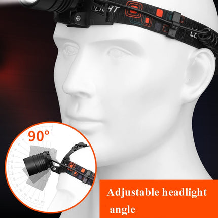 T40 P50 Lamp Beads Headlight USB Rechargeable Zoom Outdoor Strong Headlight,Specification: Without Battery-garmade.com