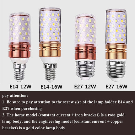 16W-E14 3 PCS No Flicker Corn Light Candle Bulb Screw Bulb, Light color: Three-color Light Engineering-garmade.com