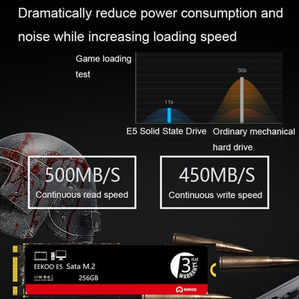 Eekoo E5 M.2 SATA Solid State Drives for Desktops / Laptops, Capacity: 256G-garmade.com