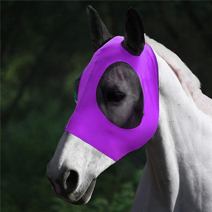 MMZ-001 Breathable Horse Mask Mosquito Insect And Fly Mask Equestrian Supplies(Purple)-garmade.com