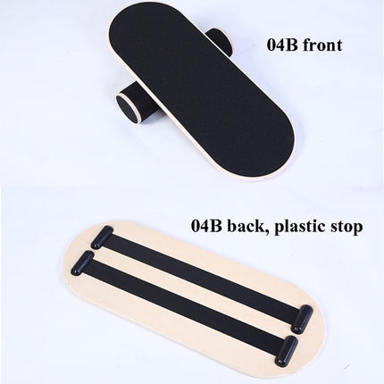 Surfing Ski Balance Board Roller Wooden Yoga Board, Specification: 04B Black Sand-garmade.com