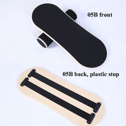 Surfing Ski Balance Board Roller Wooden Yoga Board, Specification: 05B Black Sand-garmade.com