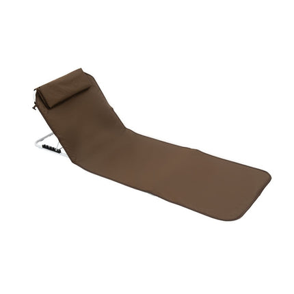 Outdoor Portable Folding Sitting And Reclining Dual-Purpose Chair Fishing Chair Outdoor Camping Recliner Lunch Break Chair, Spec: Single Layer Oxford Cloth (Coffee)-garmade.com