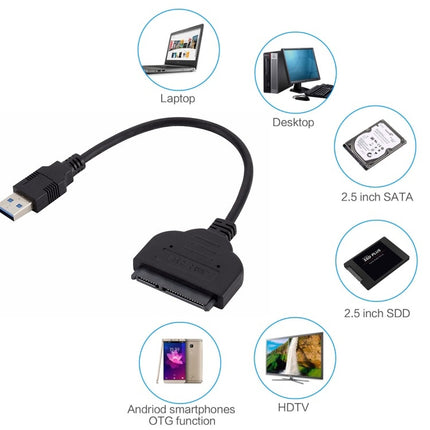 2.5-Inch USB To SATA Hard Drive Transfer SSD Hard Disk Play Passenger Cloud Data Cable-garmade.com