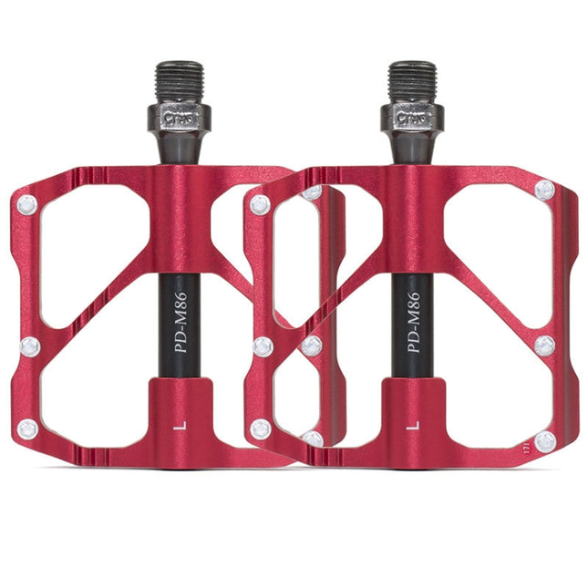 1 Pair PROMEND Mountain Bike Road Bike Bicycle Aluminum Pedals(PD-M86 Red)-garmade.com