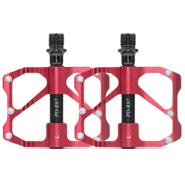 1 Pair PROMEND Mountain Bike Road Bike Bicycle Aluminum Pedals(PD-R87 Red)-garmade.com