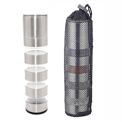 COOL CAMP CF-601 Outdoor Portable Barbecue Picnic Seasoning Bottle Set with Grinder,(Silver)-garmade.com