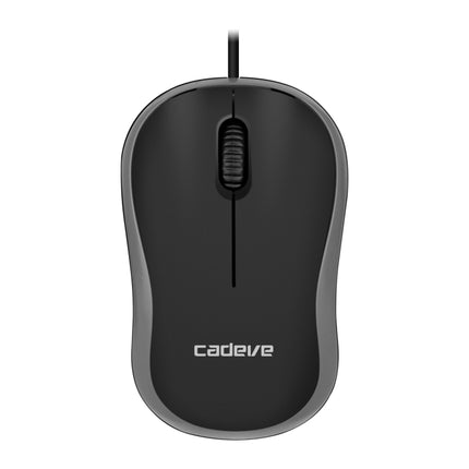 3 PCS Cadeve M220 3 Keys USB Wired Fashion Portable Mouse(Black Gray)-garmade.com
