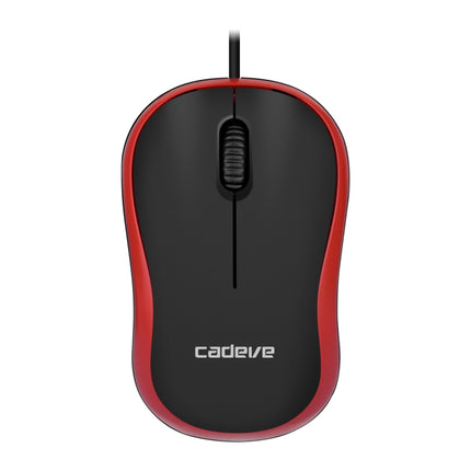 3 PCS Cadeve M220 3 Keys USB Wired Fashion Portable Mouse(Black Red)-garmade.com
