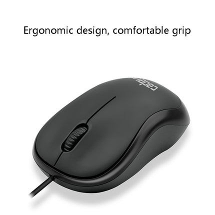 3 PCS Cadeve M220 3 Keys USB Wired Fashion Portable Mouse(Black Gray)-garmade.com