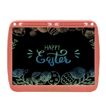 15inch Charging Tablet Doodle Message Double Writing Board LCD Children Drawing Board, Specification: Colorful Lines (Pink)-garmade.com