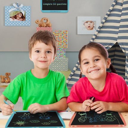 15inch Charging Tablet Doodle Message Double Writing Board LCD Children Drawing Board, Specification: Colorful Lines (Black)-garmade.com