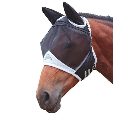 Elastic Breathable Horse Mask Anti-Mosquito And Insect-Proof Cover, Specification: L:80x114x45cm(Black)-garmade.com