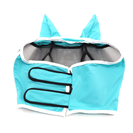 Elastic Breathable Horse Mask Anti-Mosquito And Insect-Proof Cover, Specification: L:80x114x45cm(Blue)-garmade.com