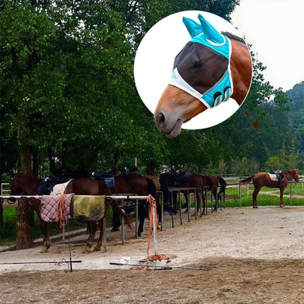 Elastic Breathable Horse Mask Anti-Mosquito And Insect-Proof Cover, Specification: L:80x114x45cm(Black)-garmade.com