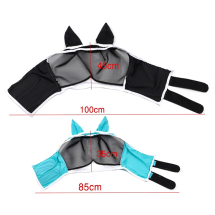 Elastic Breathable Horse Mask Anti-Mosquito And Insect-Proof Cover, Specification: S: 71x112x35cm(Black)-garmade.com