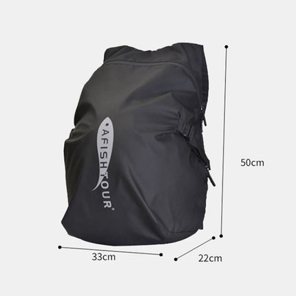 AFISHTOUR FM2042 13 Inches Riding Helmet Storage Backpack Wear-Resistant Waterproof Outdoor Backpack(Black)-garmade.com