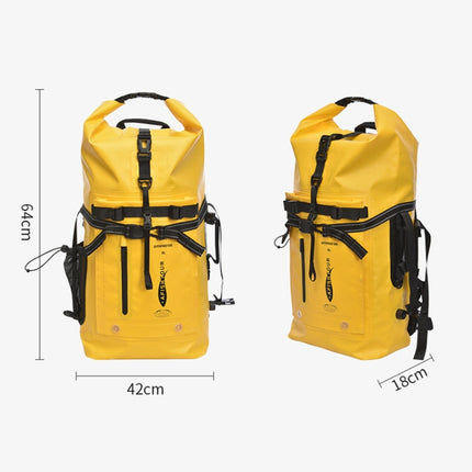 AFISHTOUR FW2079 35L PVC Outdoor Sports Waterproof Bag Diving Large Capacity Backpack(Yellow)-garmade.com