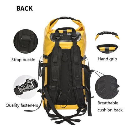 AFISHTOUR FW2079 35L PVC Outdoor Sports Waterproof Bag Diving Large Capacity Backpack(Black)-garmade.com