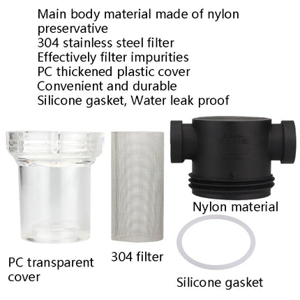 Water Pipe Front Plastic Filter Garden Irrigation Water Purifier, Specification: 4 Points Interface 40 Mesh-garmade.com