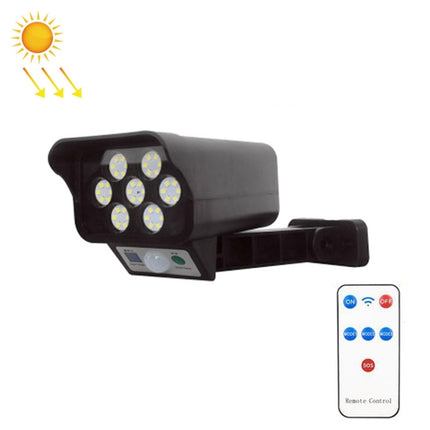 Solar Sensor LED Wall Light Simulation Surveillance Camera Glare Anti-Thief Street Lamp, Style: Remote Control (42LED)-garmade.com