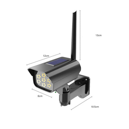 Solar Sensor LED Wall Light Simulation Surveillance Camera Glare Anti-Thief Street Lamp, Style: 35LED (Black)-garmade.com