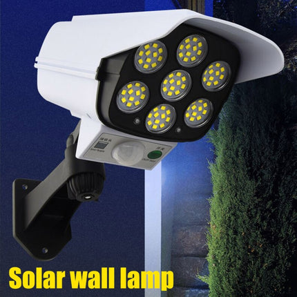 Solar Sensor LED Wall Light Simulation Surveillance Camera Glare Anti-Thief Street Lamp, Style: 35LED (Black)-garmade.com